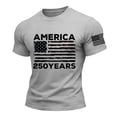 thumbnail image 2 of 250 Anniversary USA Shirt 250 Years America Shirt American Flag Vintage 250 Years CrewNeck Short Sleeves 1776-2026 250th Birthday T-Shirt USA 250 Anniversary Mens Tops Light Gray XXXXL, 2 of 5