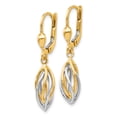thumbnail image 2 of 14k Two Tone Gold Dangle Leverback Earrings Drop, 2 of 7