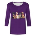 thumbnail image 5 of Elvqul Womens Tops Christmas Shirts Plus Size Crew Neck Print Casual 3/4 Sleeve Tops for Women Funny, 5 of 5