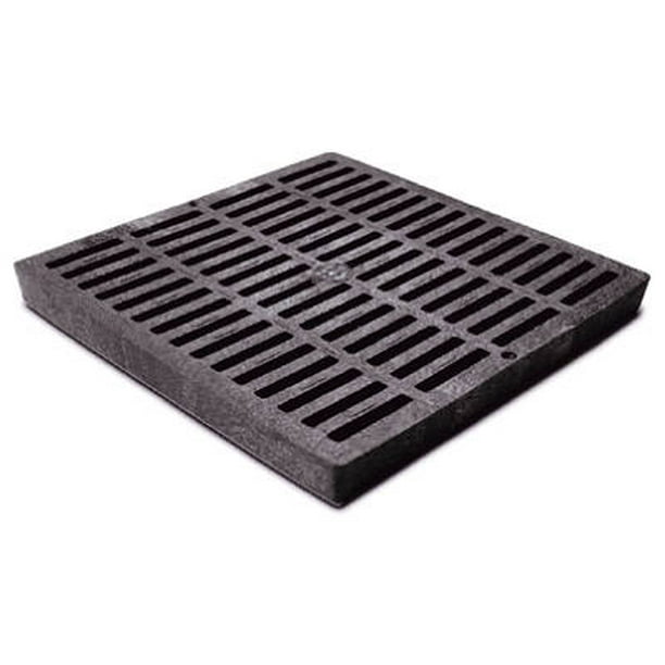 Rejilla de desagüe NDS de poliolefina cuadrada negra de 30,48 cm