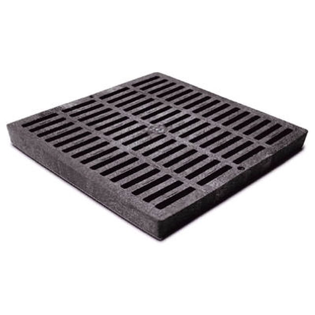Rejilla de desagüe NDS de poliolefina cuadrada negra de 30,48 cm