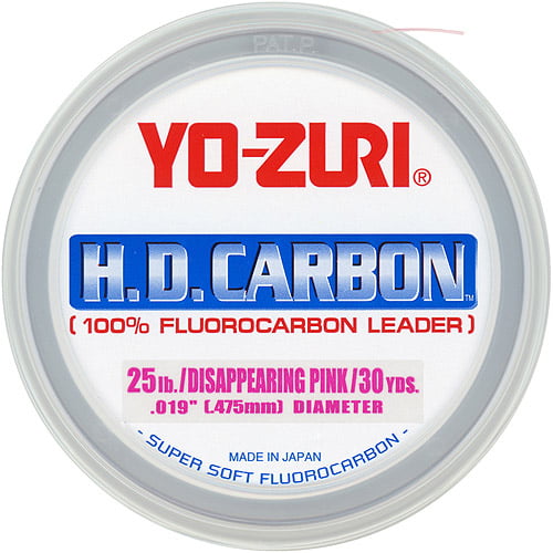 Yo Zuri HD Carbon 100% Fluorocarbon Leader 60lb 100 yards Disappearing Pink 