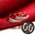 thumbnail image 3 of Flmtop Fashion Elegant Hoop Huggie Earrings Shiny Rhinestone Party Jewelry Lady Gift, 3 of 10