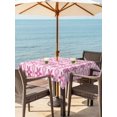 thumbnail image 2 of Outdoor Tablecloth with Umbrella Hole and Zipper, Pink Snowflakes Square Table Cloth 60x60 Inch Waterproof Tablecloth, Merry Christmas Checkered Winter Holiday Picnic Table Cover for Patio Camping, 2 of 7
