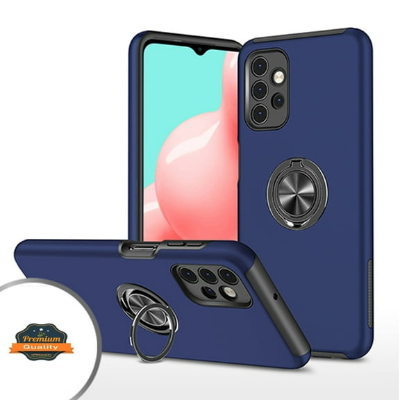 Xpression Case for Apple iPhone 13 Pro (6.1") Slim Rubber Hybrid 360° Ring Holder Stand Kickstand Fit Car Mount Shockproof Bumper Protection Phone Cover [Blue]