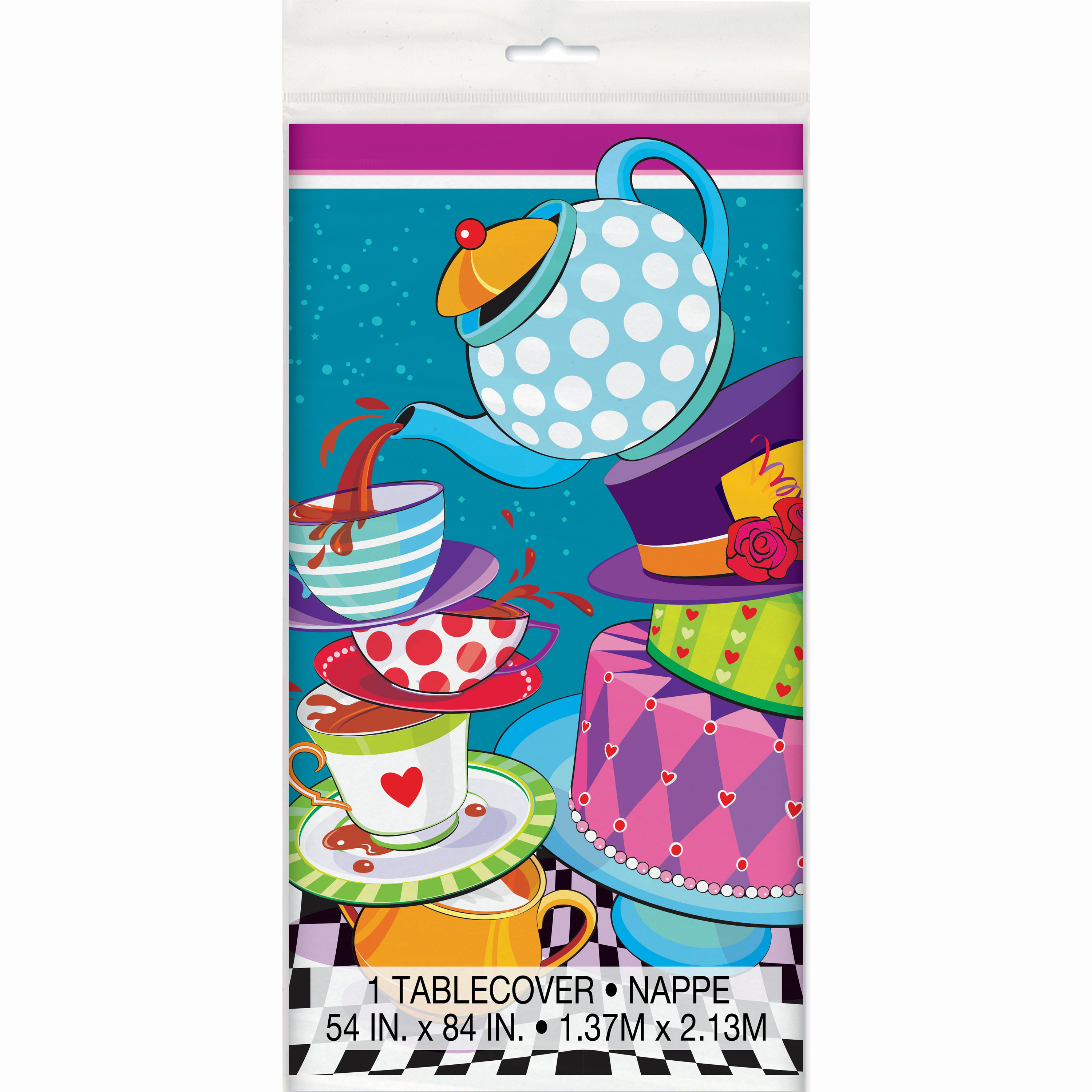 Plastic Alice In Wonderland Tea Party Table Cover 84 X 54 Walmart Com Walmart Com