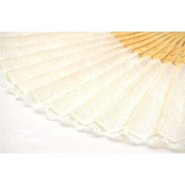 Abanicos Plegables de Mano de Encaje SexyAbanicos Plegables de Mano para Mujer con Marco de Bambú - Con Funda de Tela para Protección de Regalos - Estilo Retro Vintage Chino/Japonés ShuxiuWang 8390611607357