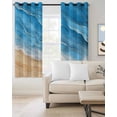 thumbnail image 4 of Ocean Waves Blackout Curtains for Bedroom Living Room, Abstract Gradient Yellow Sky Blue Waves Beach 54 In Long Thermal Insulated Room Darkening Drapes Grommet Window Treatments, 42 x 54 In, 4 of 9