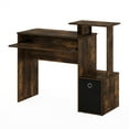 thumbnail image 4 of Furinno Econ Multipurpose Home Office Computer Writing Desk with Bin, Amber Pine/Black, 4 of 7