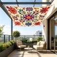thumbnail image 4 of Eolstice Sun Shade Sail, Bohemian Floral Print Polyester Canopy, UV Block Patio Shade, Outdoor Garden Sun Shelter, Waterproof Sun Shade Canopy, Easy Setup, 4 of 6
