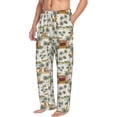 thumbnail image 2 of Uemuo Hawaiian Style Pattern Men's Wide Leg Palazzo Lounge Pants with Pockets Light Weight Loose Comfy Casual Pajama Pants-Large, 2 of 9