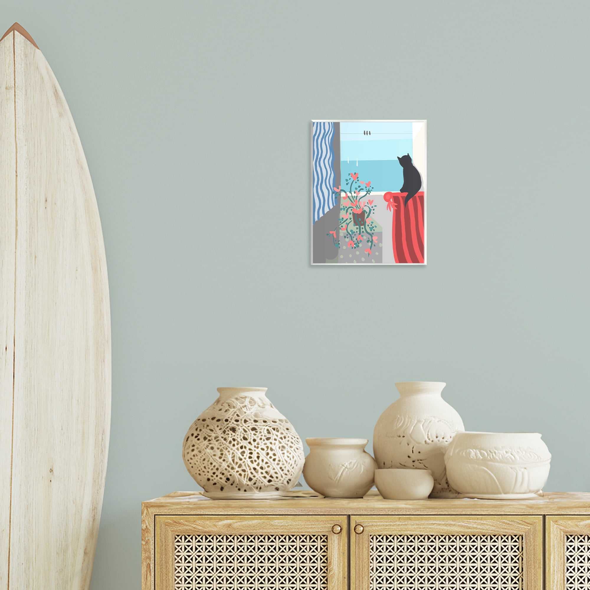 Stupell Industries Window Beach View Nautical & Beach Painting Unframed Art Print Wall Art, 11 x 14