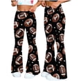 thumbnail image 2 of Vibrex Women's Fashion Casual Loose Unstructured Print Flare Pants For Sports Fitness Yoga Wide Leg Long Trousers_Black_S, 2 of 9