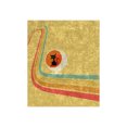 thumbnail image 3 of Retro Atomic Cat and Rainbow Wave Mid Century Mod Yellow Crushed Velvet Blanket, 3 of 5