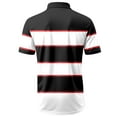 thumbnail image 4 of Men Polo Shirts Golf Striped Button Up Collared Breathable Short Sleeved Top Performance Stretch Athletic Regular Mens T-Shirts, 4 of 5