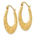thumbnail image 2 of Auriga 14k Yellow Gold Laser Cut Patterned Hoop Earrings for Women(L- 26mm, W- 25mm), 2 of 5