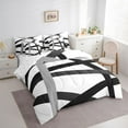 thumbnail image 3 of Homewish White Black Lines 7-Piece Bedding Comforter Set,Modern Asbtract Geometric King Bedding Sets,Minimalism Style Bed Sheets For Men Women,Super Cozy Room Decor, 3 of 8