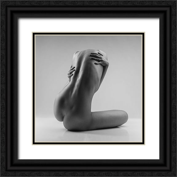 Valevicius, Aurimas 12x12 Black Ornate Wood Framed with Double Matting Museum Art Print Titled - Hug Her Back