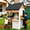 Black White, variant on Conchico Outdoor Grocery Store Playhouse, Wooden Playhouse w/ Toy BBQ Grill, Toy Cash Register & Pretend Food Set For Summer Backyard, Green & Brown