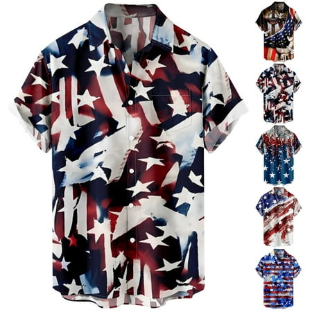 

Mens Short Sleeves Beach Casual Hawaiian Shirt Regular-Fit Blouses Tops