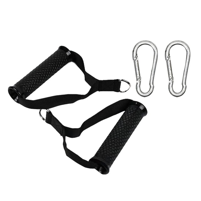 2 piezas de accesorios para máquina de Cable, manijas, equipo de ejercicio, equipo de gimnasio para gimnasia, colgante para entrenamiento en casa, Negro Sunnimix Mango de accesorio de gimnasio