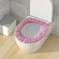 thumbnail image 5 of HOZVOMI Soft Thicker Warmer Stretchable Washable Cloth Toilet Seat Cover Pads, Acrylic Toilet Seat Covers for Round and Elongated Seats, 5 of 5