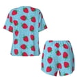 thumbnail image 5 of Naloa Strawberries Women's Short-Sleeved Pajama Set, Loungewear, Summer pajamas, Breathable Cozy - 4X-Large, 5 of 9