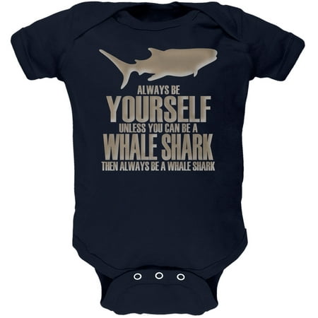 

Always Be Yourself Whale Shark Navy Soft Baby One Piece - 12 month