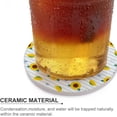 thumbnail image 3 of GZHJMY 4Pcs Round Sunflower and Leaf Hearts Ceramic Coasters with Cork-Backed for Coffee Drink, Cup Mat Absorbent Stone Coasters, 3 of 5