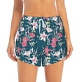 thumbnail image 2 of Xecao's Lilies Flowers for a double-layer running short for women, perfect for gym, tennis, and more, featuring a convenient pocket., 2 of 9