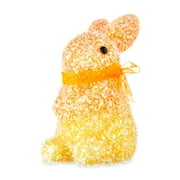 Way To Celebrate Easter Orange & Yellow Ombre Tinsel Bunny Decoration, 7"