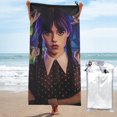 thumbnail image 1 of Toalla de playa Wednesday Addams, suave, de secado rápido, resistente a la arena, para piscina, yoga, gimnasio, camping, toallas de baño ligeras, regalo para niños, niñas, niños y adultos, 27,5 x 55, 1 of 8