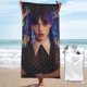 thumbnail image 1 of Toalla de playa Wednesday Addams, suave, de secado rápido, resistente a la arena, para piscina, yoga, gimnasio, camping, toallas de baño ligeras, regalo para niños, niñas, niños y adultos, 27,5 x 55, 1 of 8