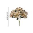 thumbnail image 3 of HongHeng Artificial Poinsettia Bouquet 7 Heads 12" Velvet Poinsettia Bush Christmas Flowers for Porch Home Garden Indoor Outdoor Xmas Decorations (Gold), 3 of 6