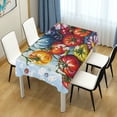 thumbnail image 4 of Yayeee Tablecloths 54" x 72" Rectangle Wrinkle Resistant Party Table Cover, Blue Floral Tomatoes, 4 of 8