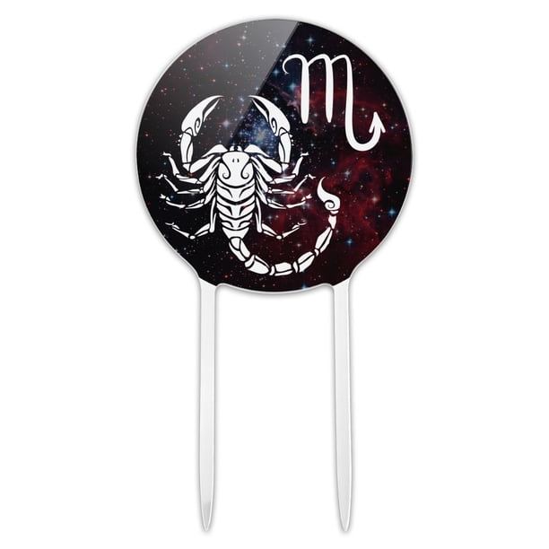 Big Scorpio Energy Cake Topper - Silver Glitter Zodiac Birthday Decoration For October/November