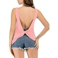 thumbnail image 2 of Débardeur Aguichant Sans Manches Dos Nu Noué pour Femmes (Rose, m), 2 of 5