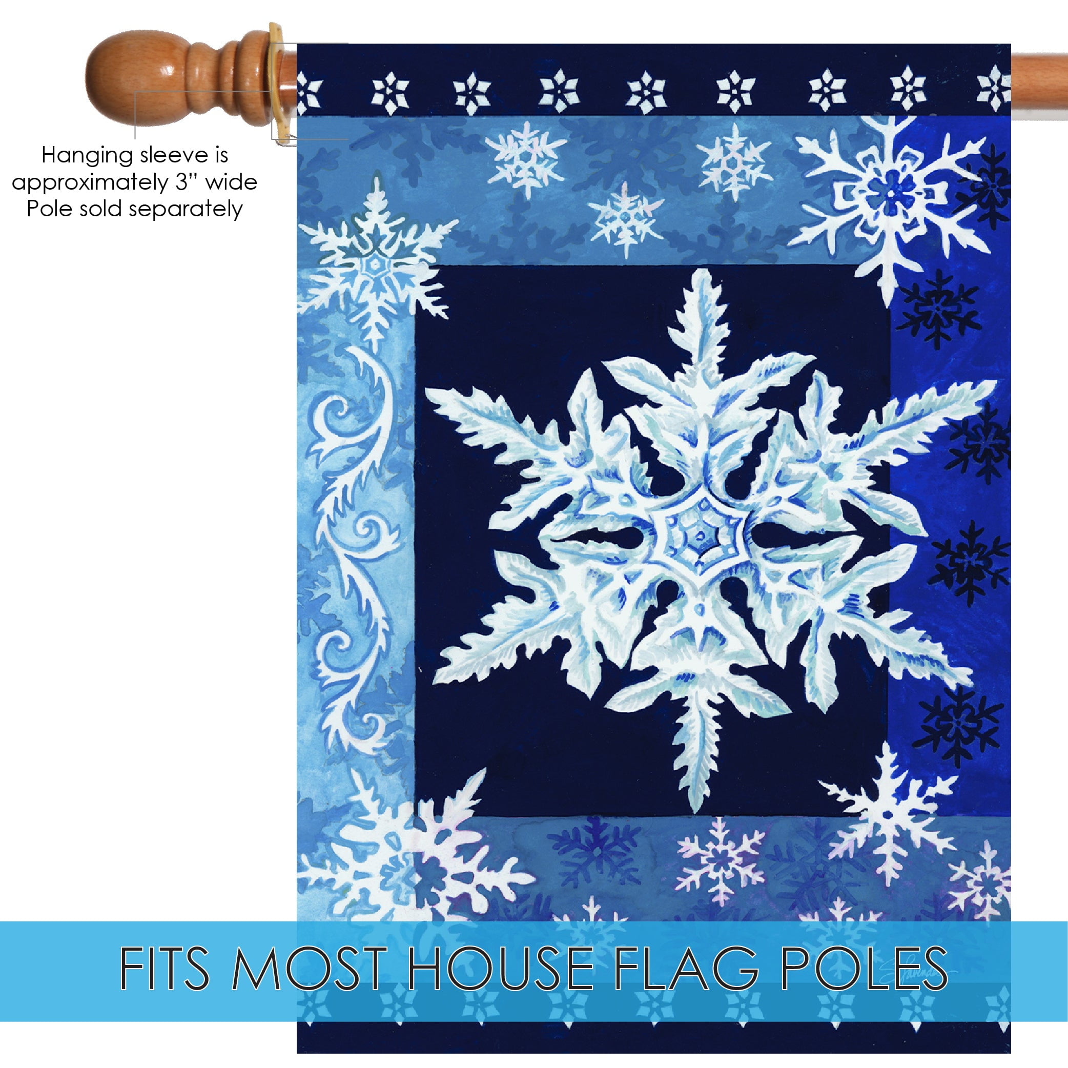Toland Home Garden Cool Snowflakes Winter Flag Double Sided 12x18 Inch