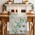 thumbnail image 2 of Table Runner 70 Inches Long for Kitchen Dining, Spring Floral Dresser Scarf Farmhouse, Dining Table Decorations for Wedding/Parties, Daisy Eucalyptus Leaves Watercolor Rustic 13 x 70 In, 2 of 8
