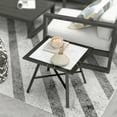 thumbnail image 1 of Grey Stone-Look Patio End Table | 21.7" Round Outdoor Side Table with Metal Frame - Easy Clean & Assemble | Living Room, Balcony & Camping Use, 1 of 7