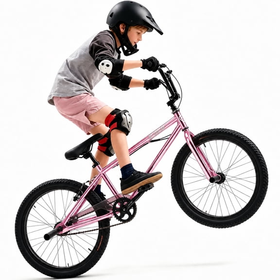 24" BMX Bike for Boy 6-14, Lukstr Kids Bicycle with High-Carbon Steel BMX Frame, 360° Handlebar Rotation, Pink
