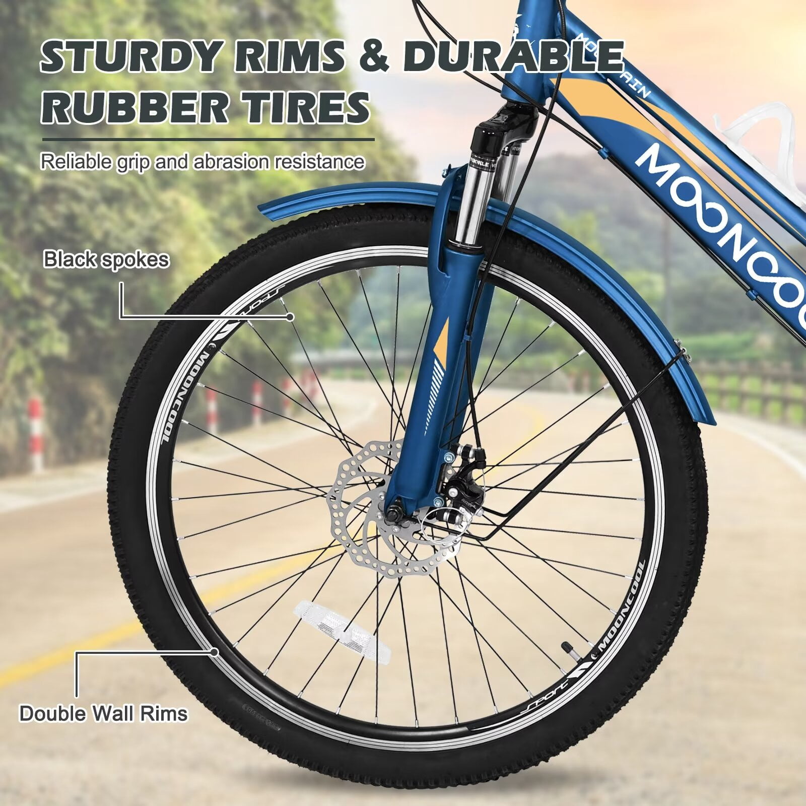 MOPHOTO 24/26 Inch Mountain Tricycle for Adults, 7 Speed Seniors Three Wheel Bikes,  Men's Women's Tricycles Trikes with Shopping Basket, Exercise