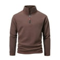 thumbnail image 1 of Ediodpoh Chandail à Col Roulé pour Hommes Chaud Automne et Hiver Double avec Couleur Manteau à Fermeture Éclair Chandails pour Hommes Café TTTG, 1 of 5