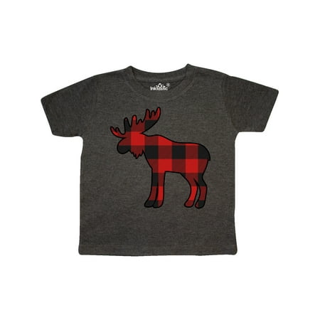 

Inktastic Moose Silhouette Plaid Gift Toddler Boy or Toddler Girl T-Shirt