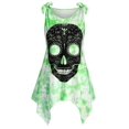 thumbnail image 1 of Cráneo del tinte del lazo del lazo de hombro Tamaño de Halloween Plus Tank Top Rosegal Camisetas sin mangas de talla grande, 1 of 5