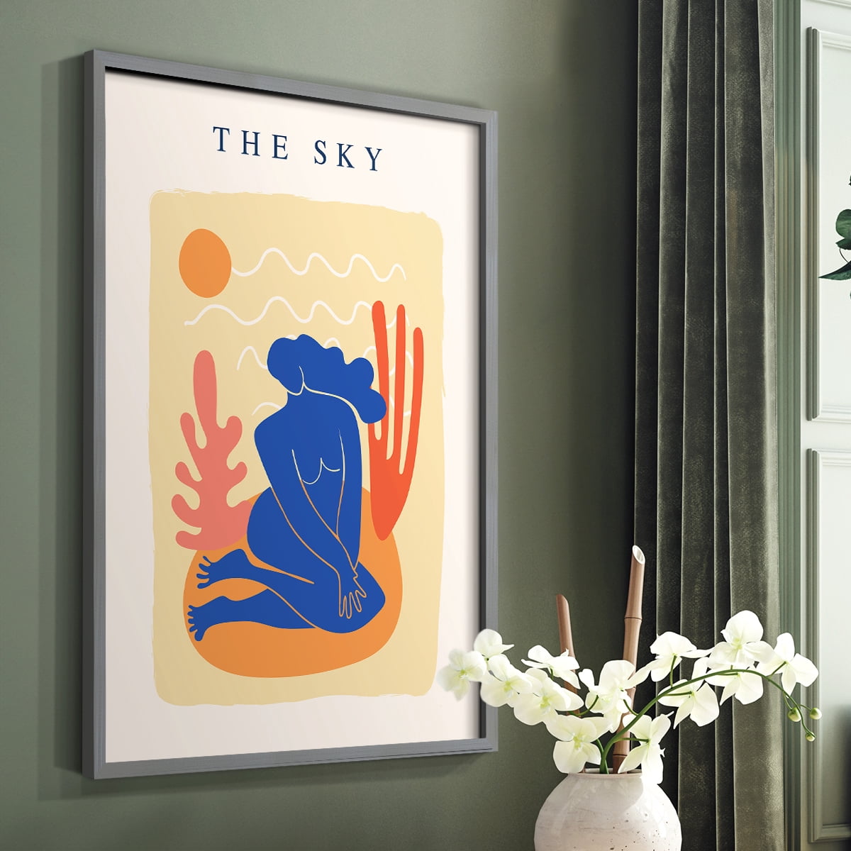 Matisse CCCXVII in Gray Solid Wood 16 x 20 Framed Print