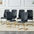 thumbnail image 1 of Noble House Modern style black PU dining chairs (6 per box) PU leather backrest, 1 of 10