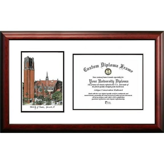 Campus Images FL996V-16115 16 x 11.5 in. University of Florida Scholar Diploma Frame - Satin Mahogany