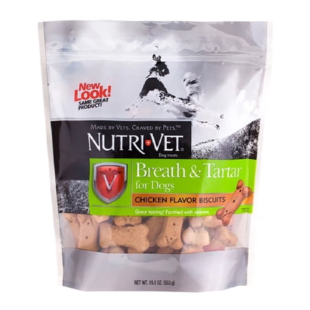Nutri-Vet Breath & Tartar Chicken Flavored with Dill, Spearmint & Parsley Dental Dog Biscuit Treats, 19.5oz