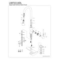 thumbnail image 6 of Kingston Brass LS8723DL Concord Single-Handle Pull-Down Kitchen Faucet in Brushed Brass, 6 of 8